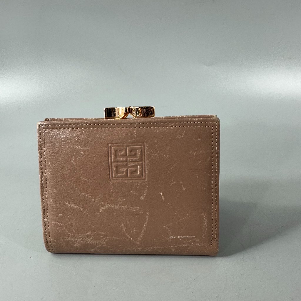 Authentic Vintage Givenchy Gray Leather Bifold Wallet